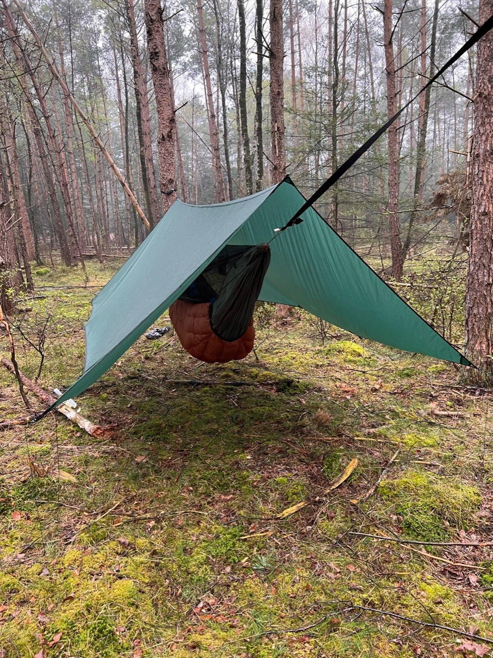 hammock with green tarp and orange underquilt ultralight camping hammock custom made dream hammock with bugnet or mosquito net best