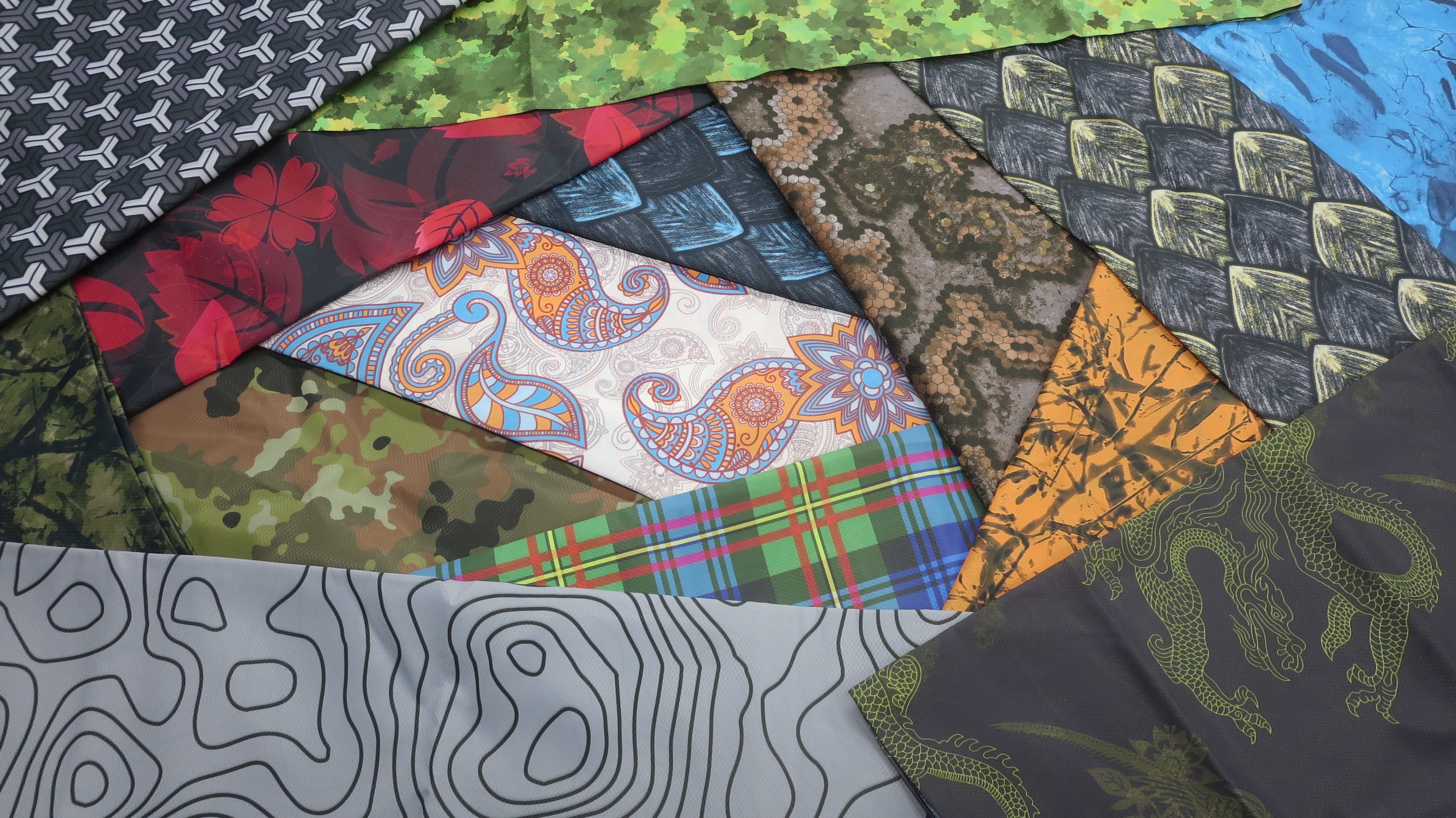 Camo Fabric By The Yard Woodland, Nylon - 70D Ripstop